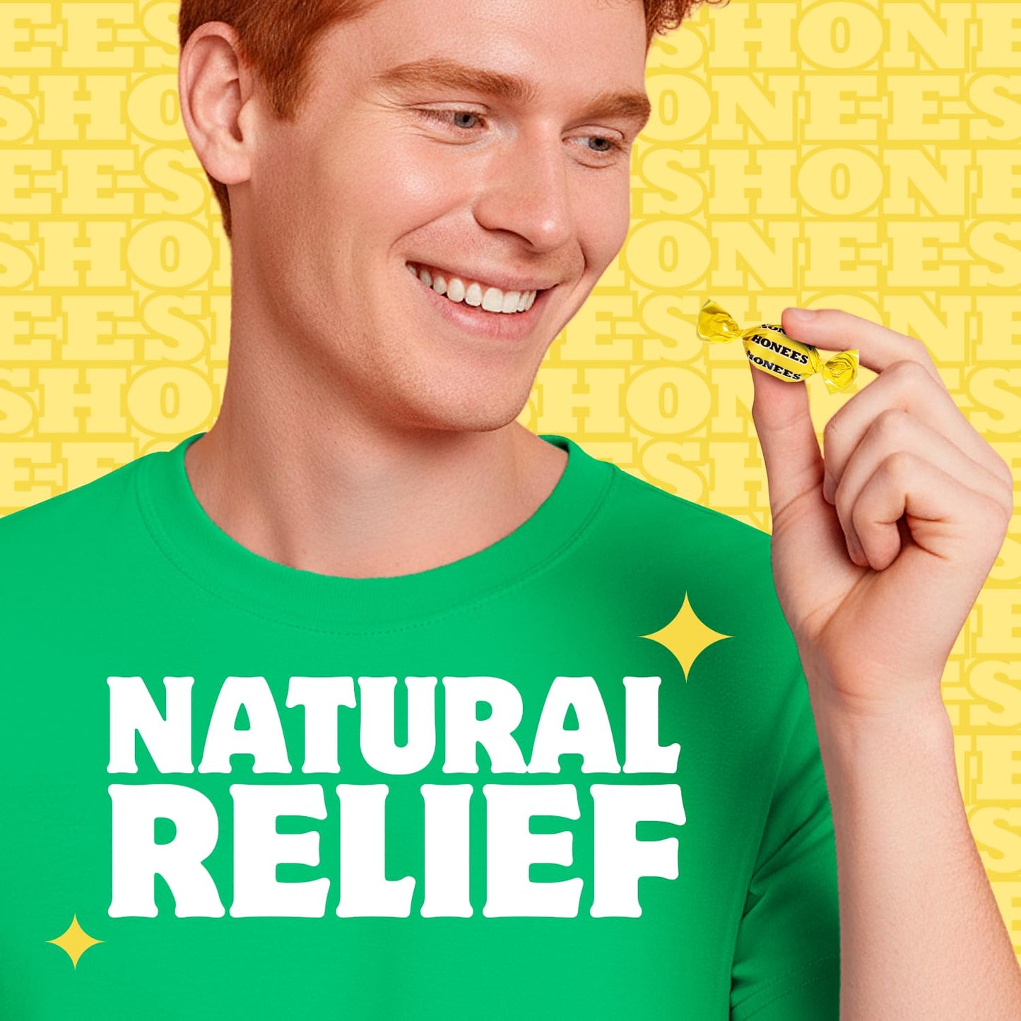 Honees Filled Honey Lemon Cough Drops- Filled with Honey, Menthol, Lemon and Eucalyptus - Nothing Artificial -Natural Sore Throat Lozenges- Non-GMO (1 Pack – 20 Drops)