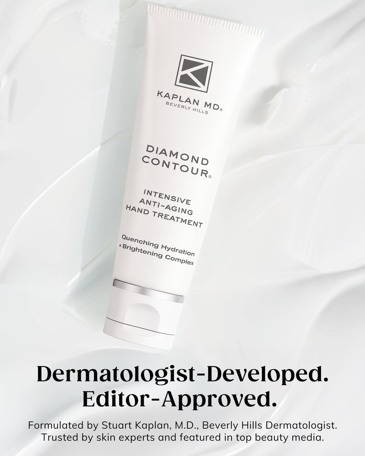 KAPLAN MD Anti Aging Hand Cream Treatment - 5 Essential Moisturizers Diamond Contour Intensive Hand Cream for Women with Vitamin C, Crushed Diamonds & Argireline - Dermatologist-Developed