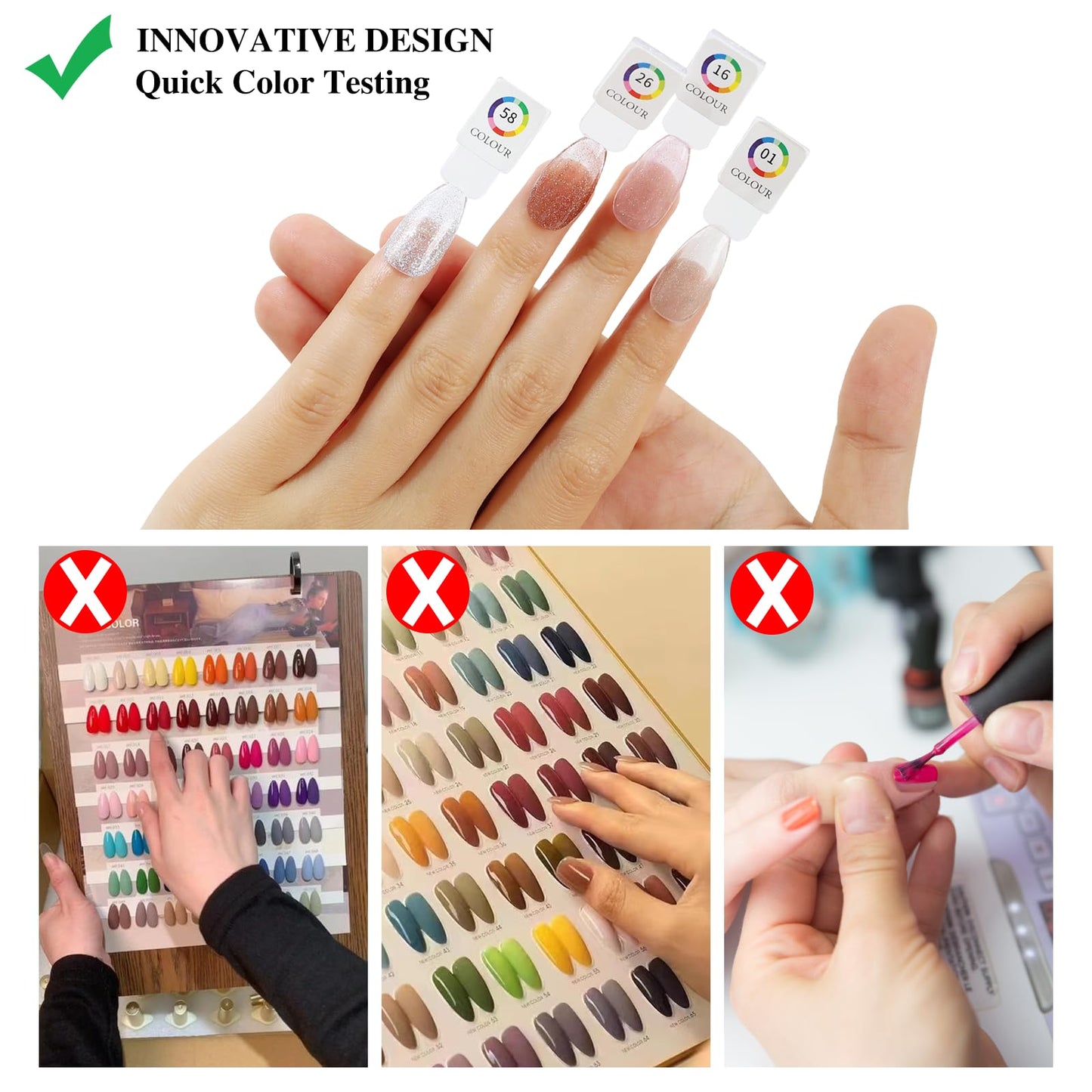 C12rtive 180 Magnetic Nail Swatch Book,Leather Magnetic Color Display Book with 192 Magnetic Tips & 1-180 Number Labels,Perfect for Nail Polish Nails Art Design(Grey)