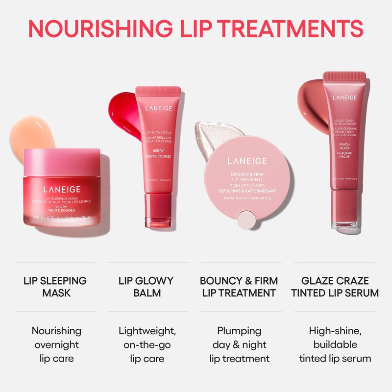 LANEIGE Glaze Craze Tinted Lip Serum, Raspberry Jam: Hydrating Lip Serum for Glossy, Nourished Lips with Plumping Polypeptides