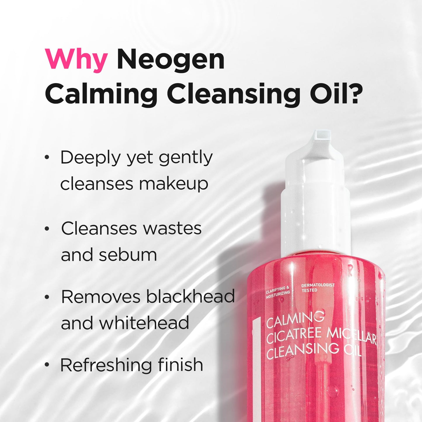 DERMALOGY by NEOGENLAB Calming Cleansing Oil, Cica Tree Micellar Formula for Sensitive Skin, Deep Makeup & Sunscreen Remover, Korean Skincare, K-Beauty, 10.14 fl oz (300 ml)