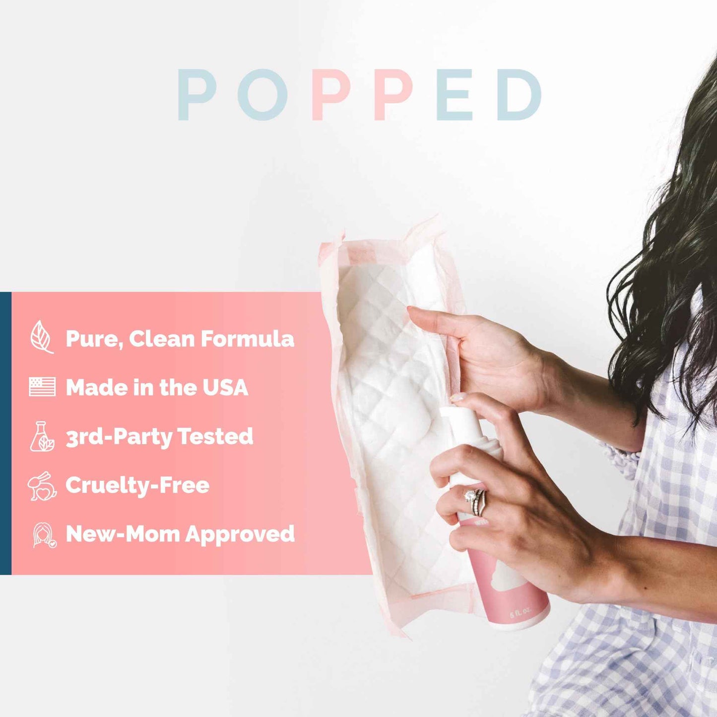 Popped Peri Bottle and Witch Hazel Foam with Aloe Postpartum Essentials Bundle