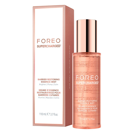 FOREO SUPERCHARGED Barrier Restoring Essence Mist, 3.7 fl oz - Collagen Boosting Spray Moisturiser - Collagen Peptides, Niacinamide, Centella Asiatica, Panthenol - Face Mist For All Skin Types