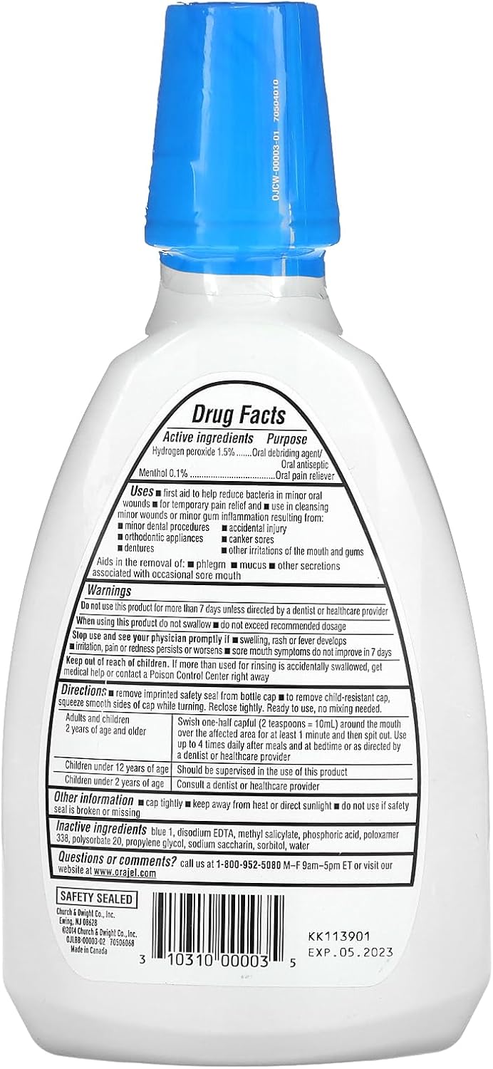 Orajel Antiseptic Mouth Rinse - Alcohol-Free Oral Care Solution | 16 fl. oz.