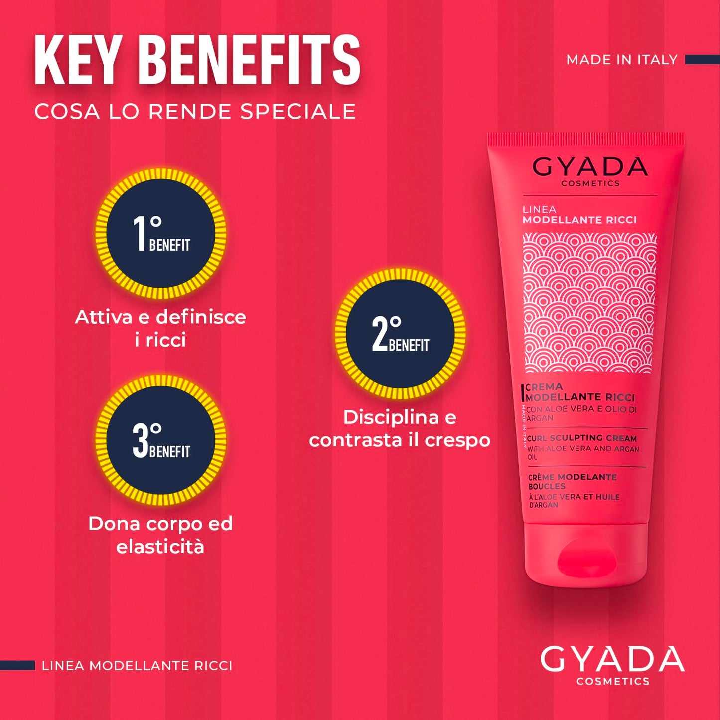 GYADA Curl Defining Cream - Styling Leave In Product for Curly And Wavy Hair with Frizz Control & Moroccan Argan Oil - Vegan & Green Formula - Cruelty Free - 6.76 fl oz