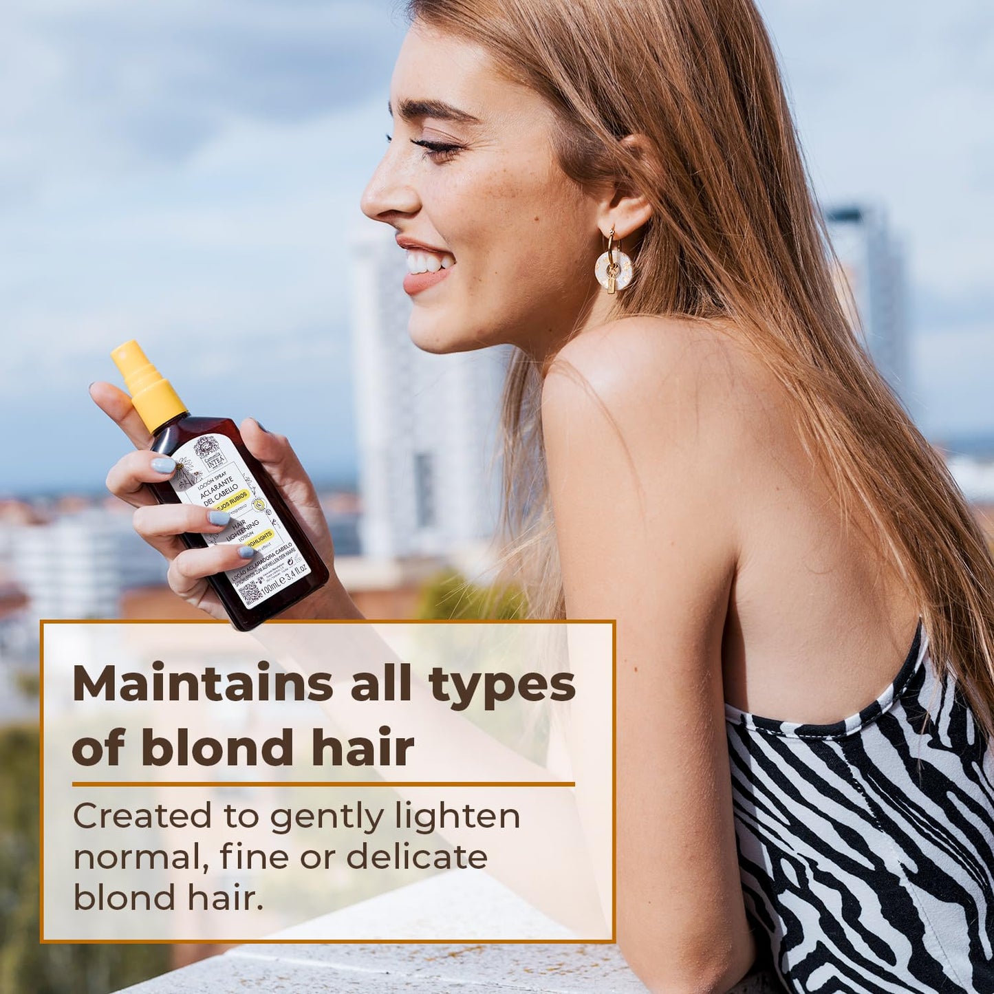 Camomila Intea Natural Blond Highlights Hair Lotion - Hair Lightener Spray with Chamomile Extract - 3.4 Oz