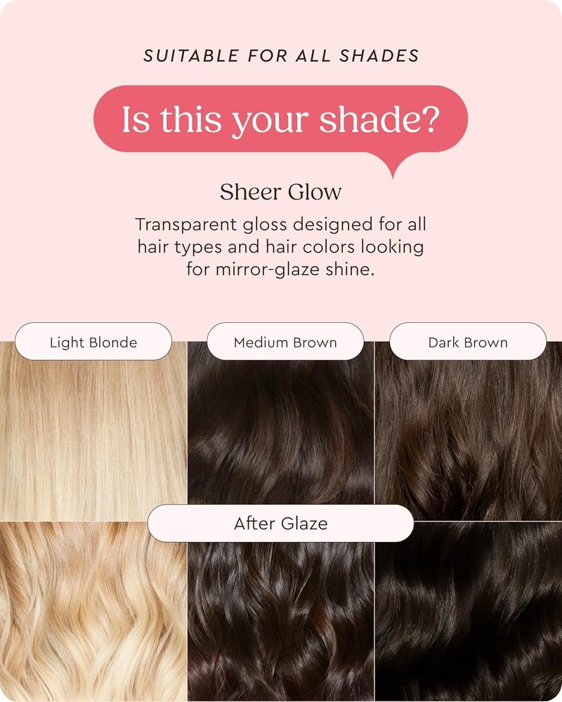 Glaze Supergloss Sheer Glow Clear Hair Gloss Mini – Smooths, Lightweight, Adds Mirror Shine & Improves the look of Damaged Hair – Travel Size 1.7 oz