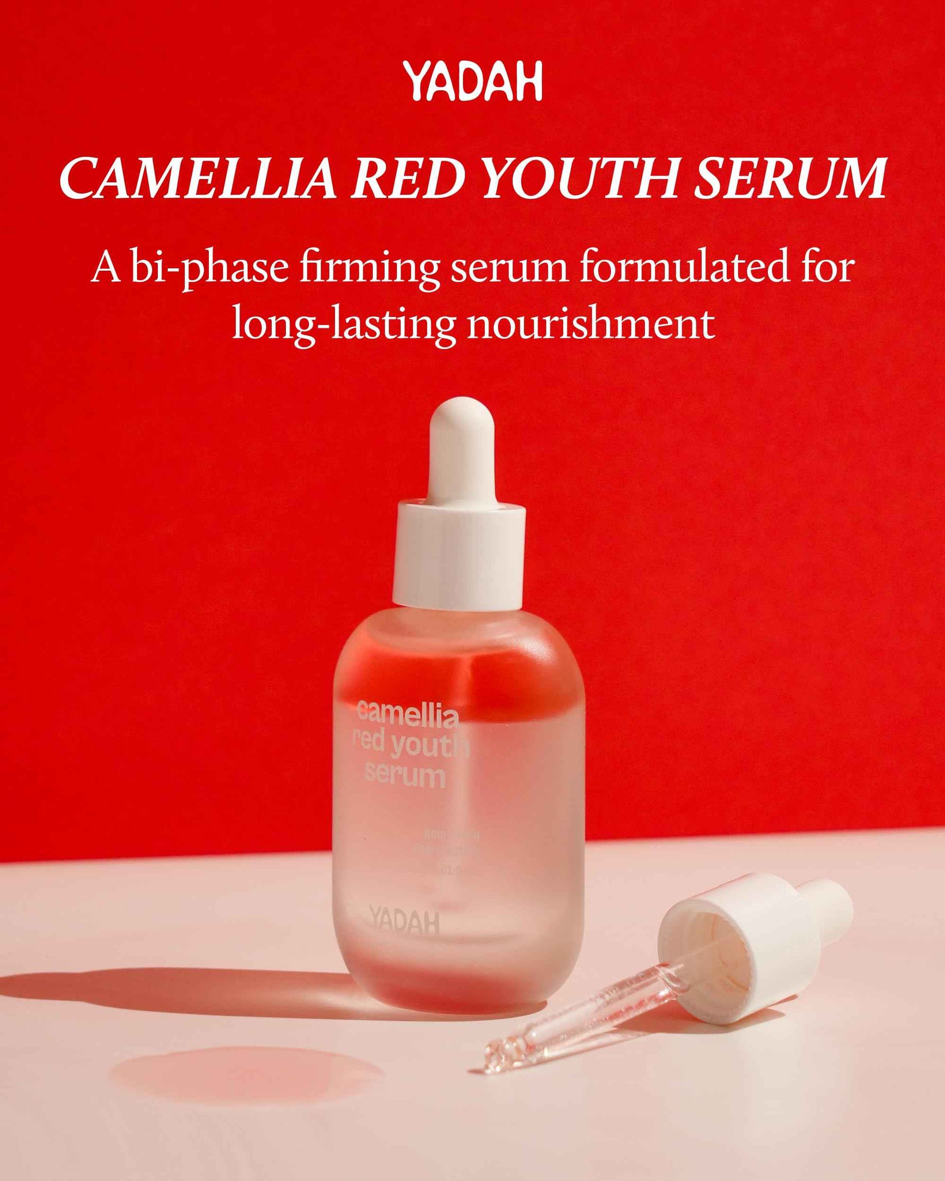 YADAH Camellia Red Youth Serum, Wrinkle care & Firming care Facial Serum with Bakuchiol and Camellia Oil, Hydrating & Skin Defense Treatment, For All Skin Types, 1.01fl oz