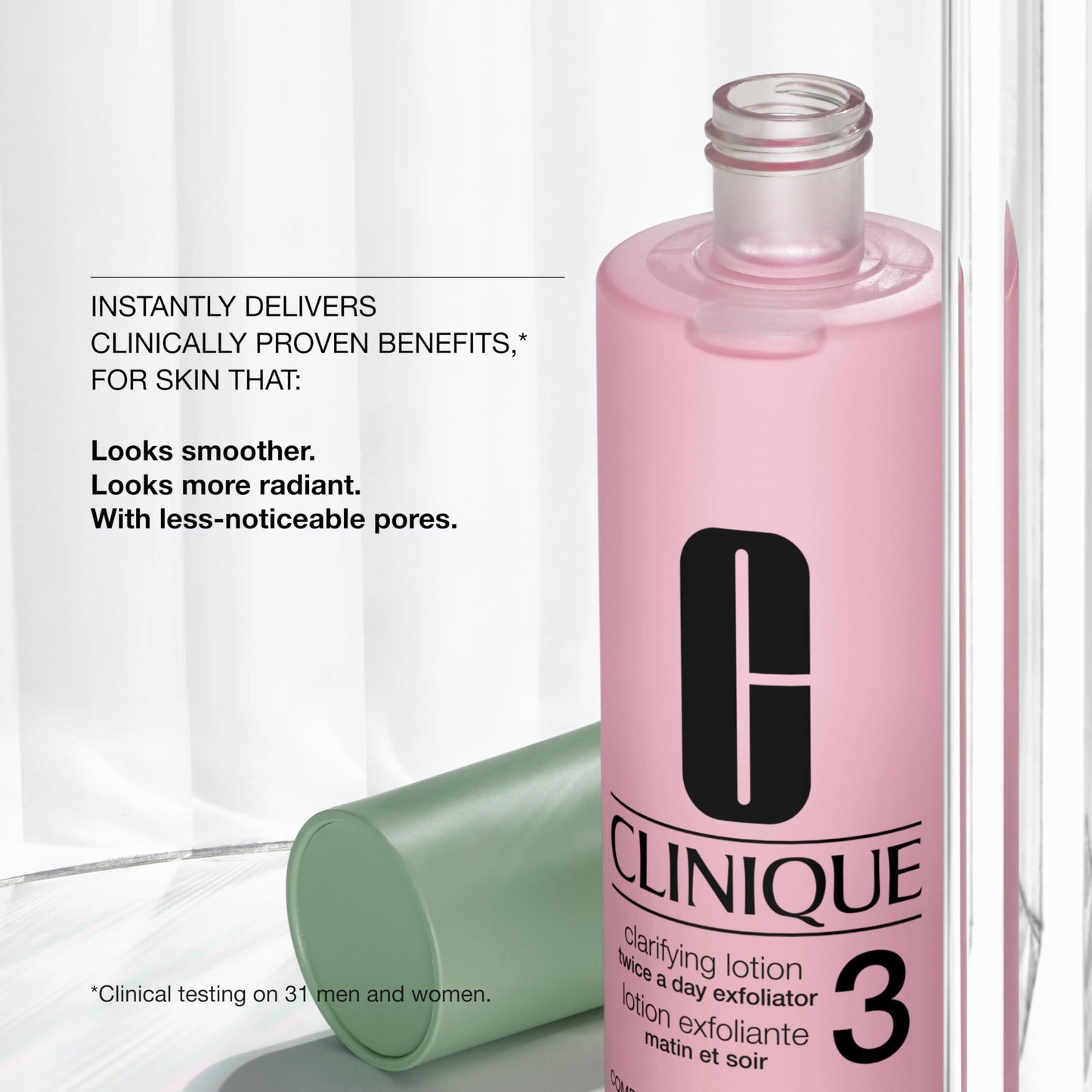 Clinique Clarifying Lotion 3 | Gentle Exfoliator For Oily Combination Skin Types | Face Toner With Witch Hazel + Salicylic Acid | Step 2 in 3-Step Skin Care Routine, 16.5 Fl Oz