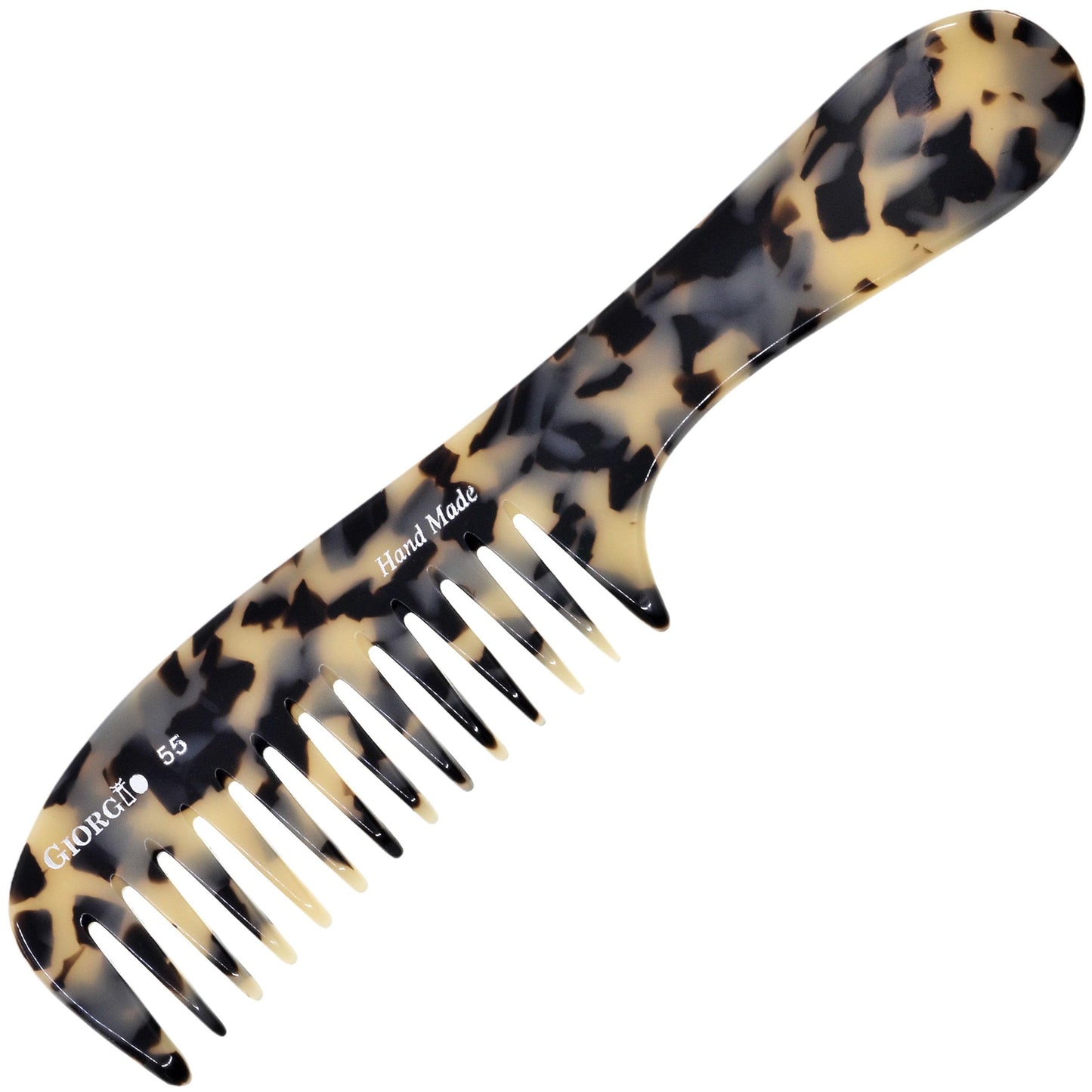 Giorgio G55 TW Wide Tooth Comb for Wet Hair Detangling Comb, Hair Comb for Thin to Medium Thickness Hair Detangler, Hair Combs for Women, Handmade Large Tooth Comb Rake Comb Saw-Cut and Hand Polished