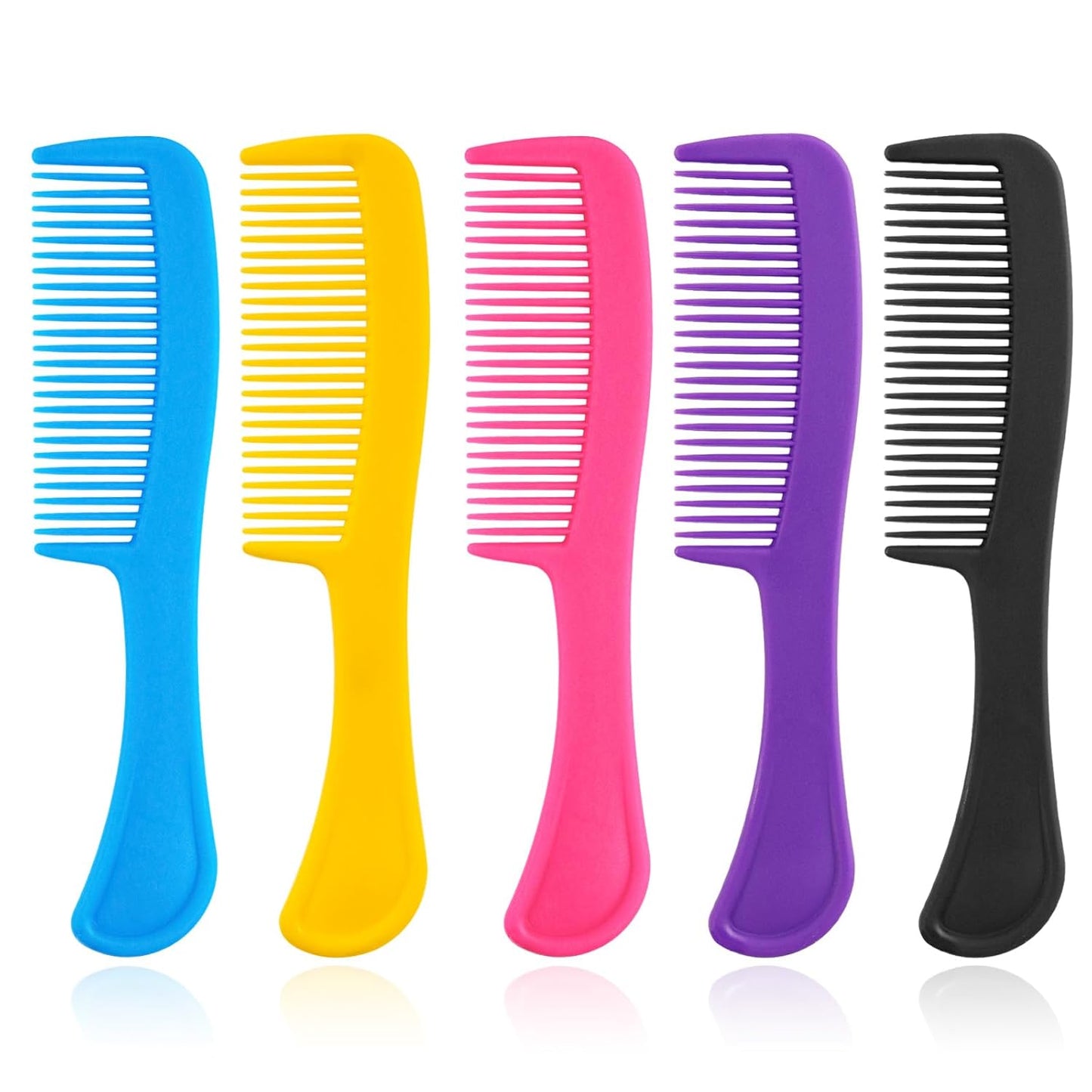 Colorful Hair Combs - 200 Pcs Individually Wrapped for Women, Kids | Ideal for Hotels, Shelters, and Events (Black, Yellow, Pink, Blue, Purple)