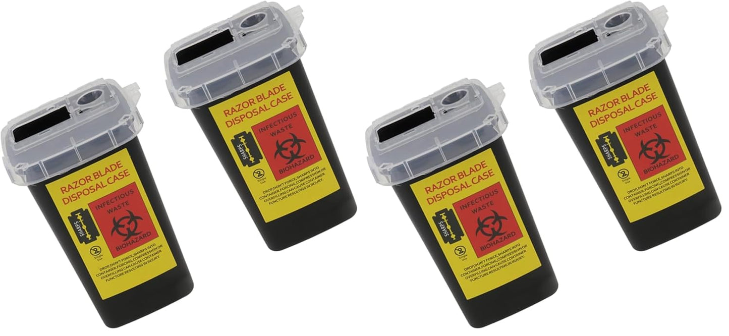 Portable Shaving Blade Storage Boxes - Lightweight & Reusable Razor Waste Containers | Black Design (Pack of 2)