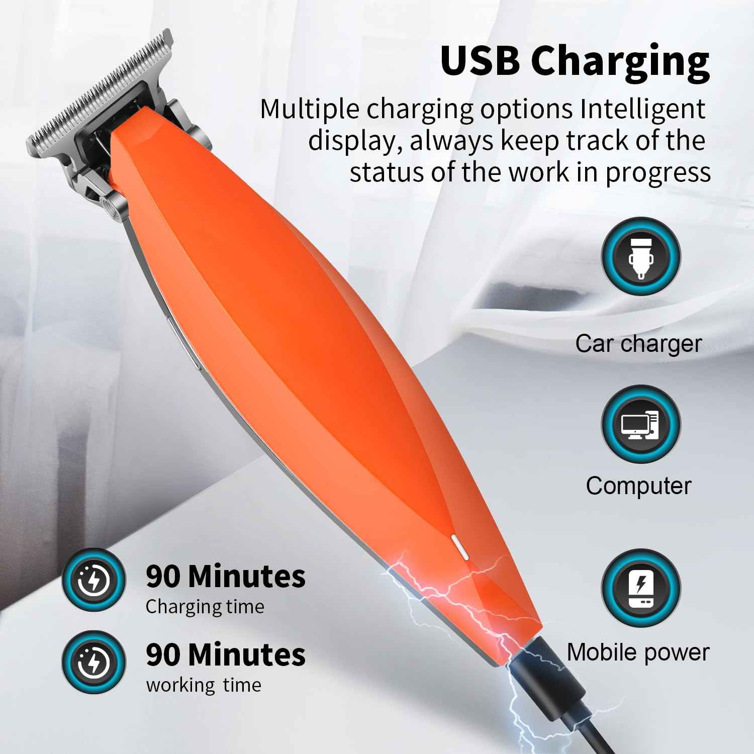 HIENA PRO Cordless Professional Beard Trimmers for Men, Rechargeable Electric T-Blade Hair Trimmer, Facial Trimmer and Hair Cutting Clippers, Gifts for Men