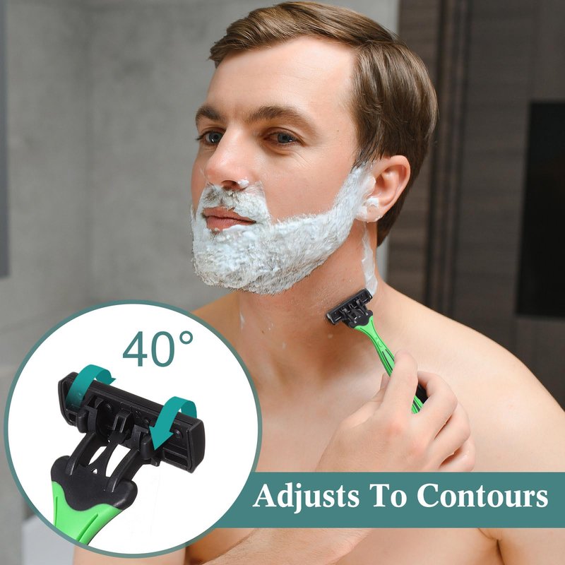 Wovnet 32 Pcs Men's Disposable Razors Bulk 3 Blade Shaving Razor for Sensitive Skin Comfortable Graduation Father's Day Favor
