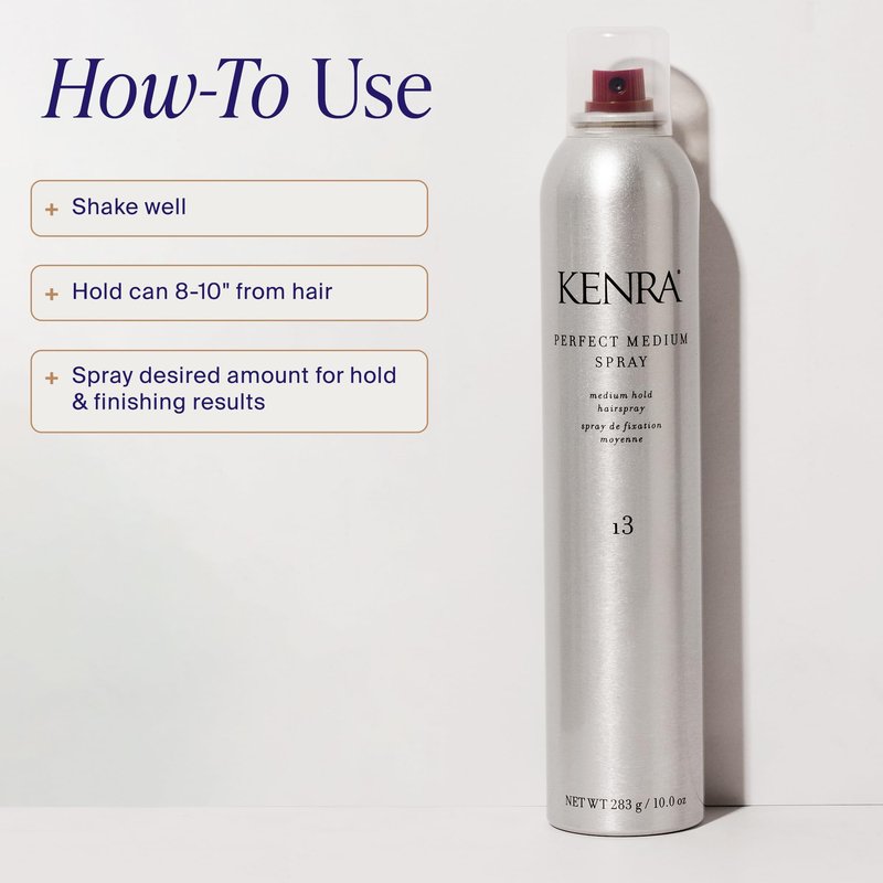Kenra Professional Perfect Medium Spray 13 50% | Provides Styling Control Without Stiffness | Medium Hold | Fast-Drying Formulation | High Shine Finish | All Hair Types | Travel 1.5 oz