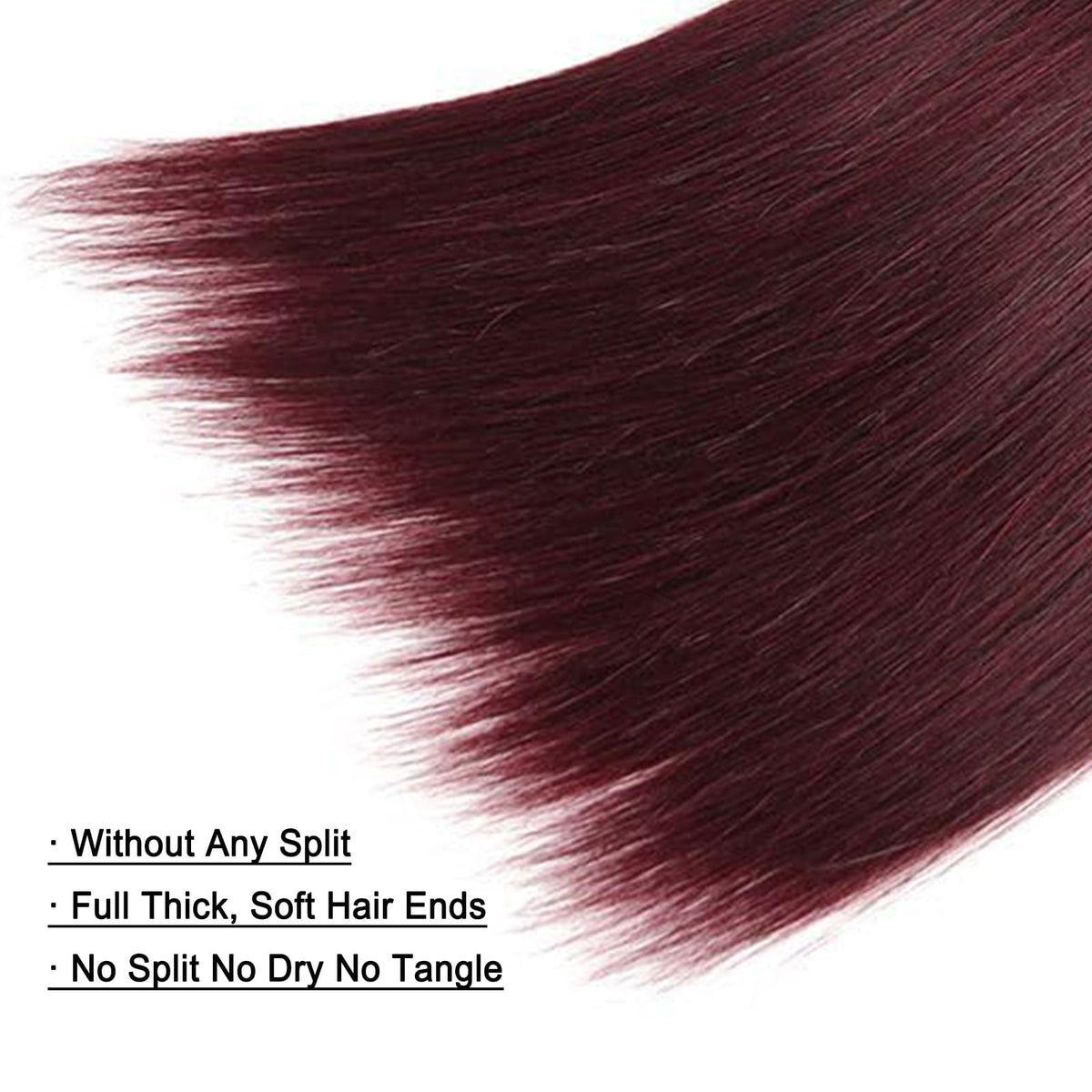 REMY HAIR Straight Human Hair Bundles 99J Burgundy Bundles 1 Bundle 14 Inches 100% Human Hair