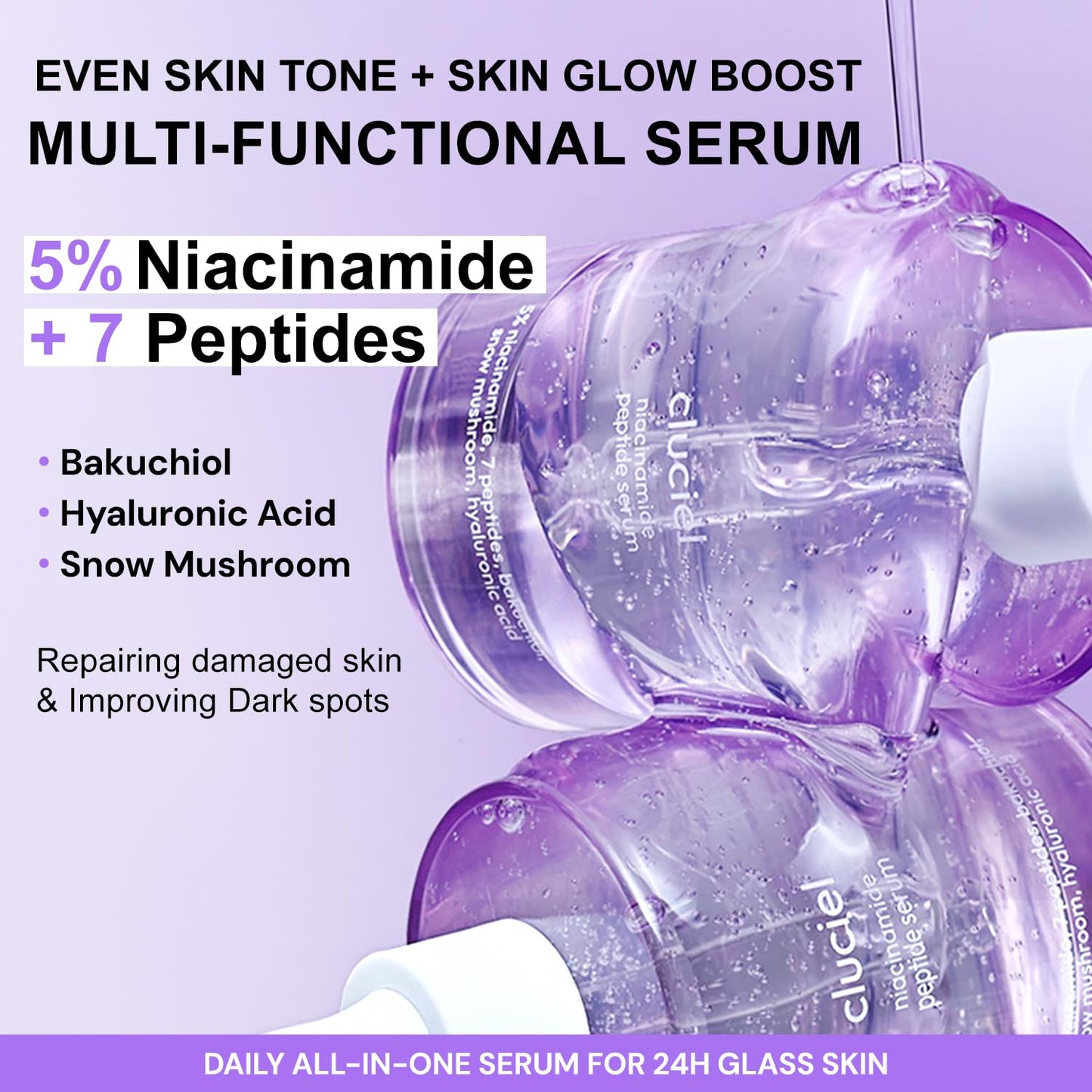 Niacinamide Peptide Serum - Brightening & Repairing Formula for Dullness, Dark Spots, Hyperpigmentation | 50ml / 1.69 fl. oz