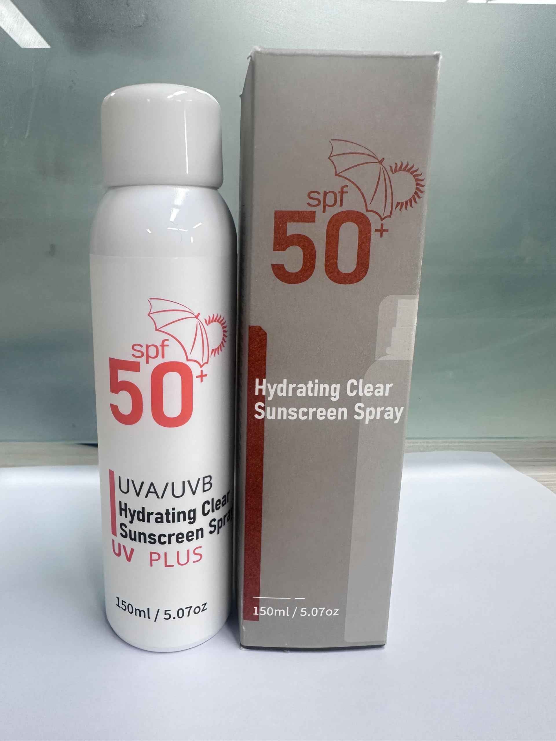 Sunscreen Spray SPF 50+ for Face & Body, Reef Safe Sunscreen Spray, Broad Spectrum UVA/UVB Sunblock, Oxybenzone-Free, Non-Comedogenic, Oil-Free, Water Resistant, 5.07oz Travel Size (2 pack)