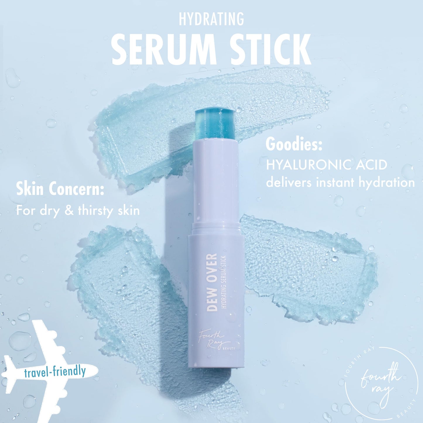 ColourPop Hyaluronic Acid Face Serum Stick - Hydrating Serum for Glowy Summer Makeup Prep with Squalane for Improved Moisture Retention & Cucumber Extract to Help Reduce Puffiness - Dew Over (0.25 oz)