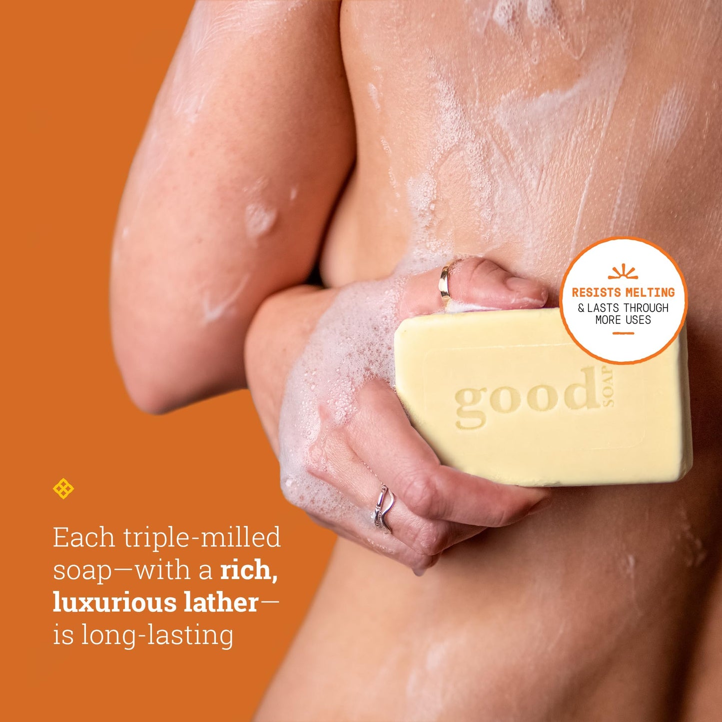 Alaffia Good Soap Lavender 2-Pack (8 Bars) – Long-Lasting, Triple-Milled with Fair Trade Shea Butter