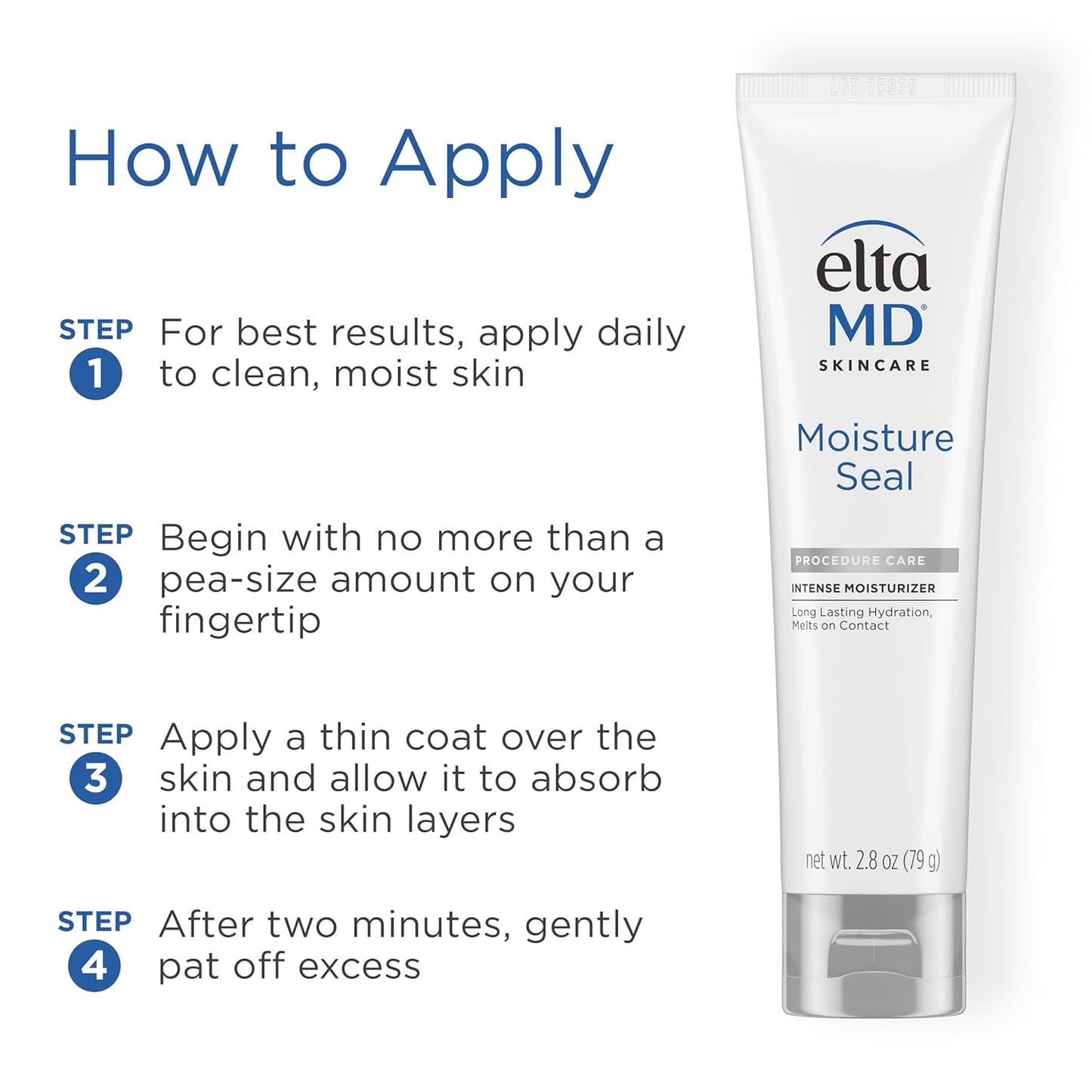 EltaMD Moisture Seal - Intense Hydrating Moisturizer for Dry, Sensitive Skin | 2.8 oz Tube