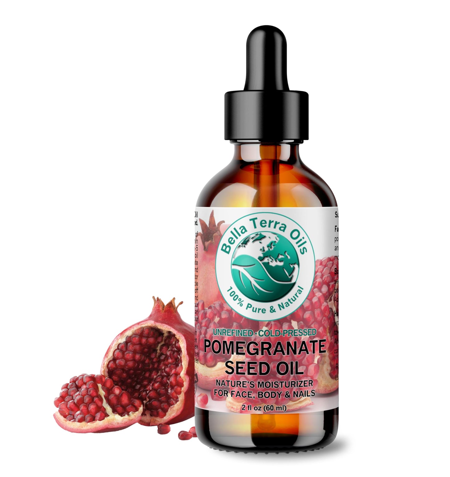 Bella Terra Oils - Organic Pomegranate Seed Oil 16 oz - Revel in the Essence of Punicic Acid & Ellagic Acid, Nature’s Gift for Radiant & Nourished Skin
