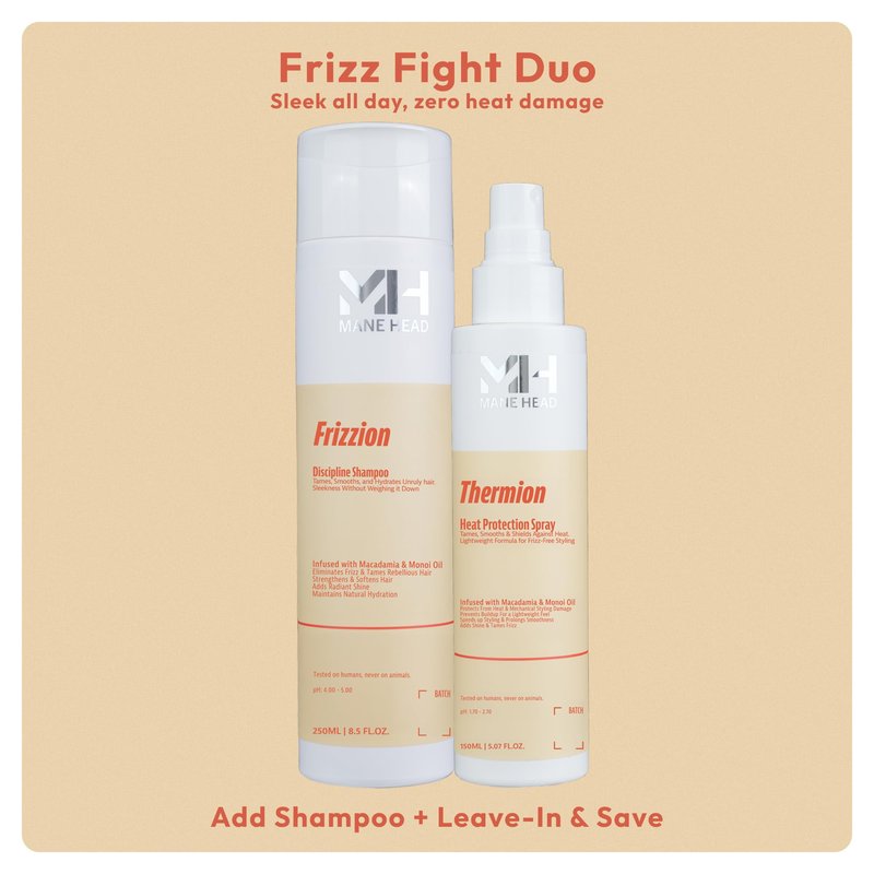 MANE HEAD Thermion Heat Protection Spray for Hair 5.07 fl oz - Professional Italian Heat Protectant for Hair with Macadamia & Monoi Oil - Tames Frizz & Shields Against Styling Damage