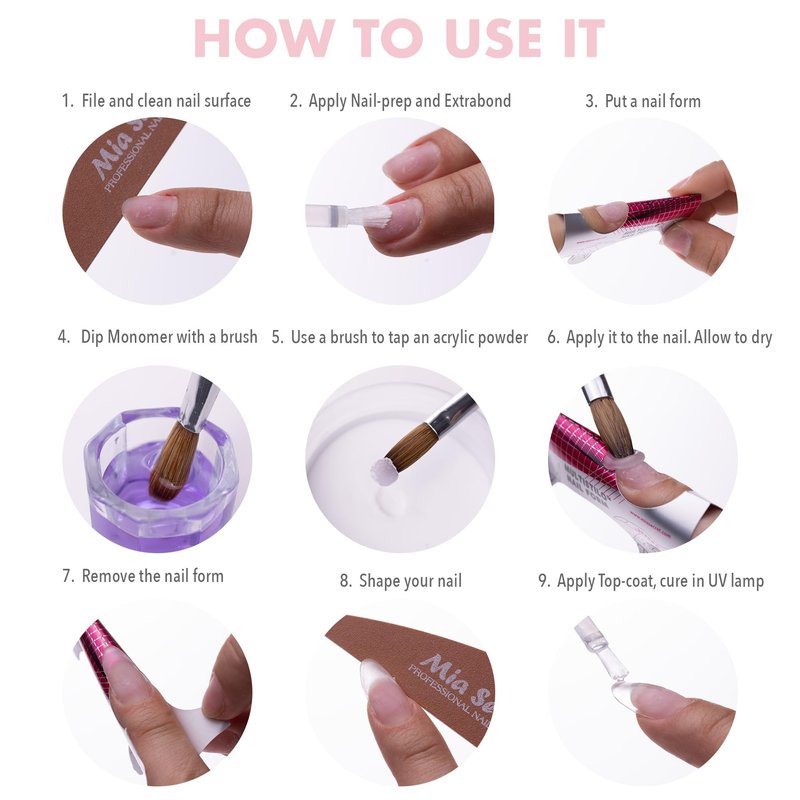 16 oz Mia Secret Liquid Monomer - Professional Acrylic Nail Liquid for Acrylic Powder - EMA monomer