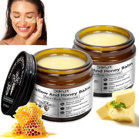 Tallow and Honey Balm for Skin Honey Butter Face & Body Cream For Skin Firming & Hydrating Balm Skin Care Tallow Face Moisturizer Cream (2)