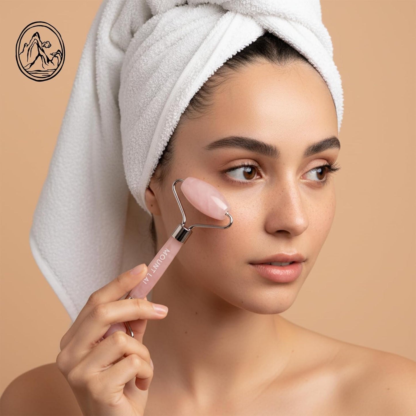 De-Puffing Rose Quartz Facial Roller - Anti-Aging Face Massager for Soothing & Radiant Skin | Certified Rose Quartz Tool