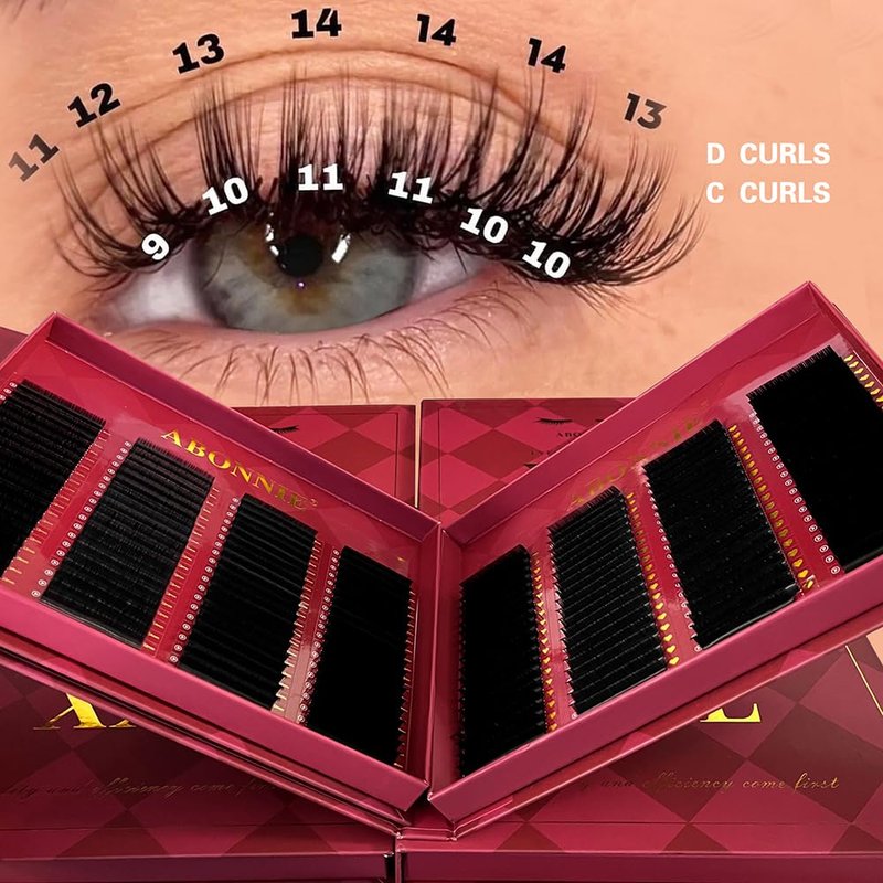 Ellipse Flat Eyelash Extensions - 80 Rows of Matte Black Cashmere Lashes | Individual Classic 0.10-0.25mm, D Mix 8-15mm