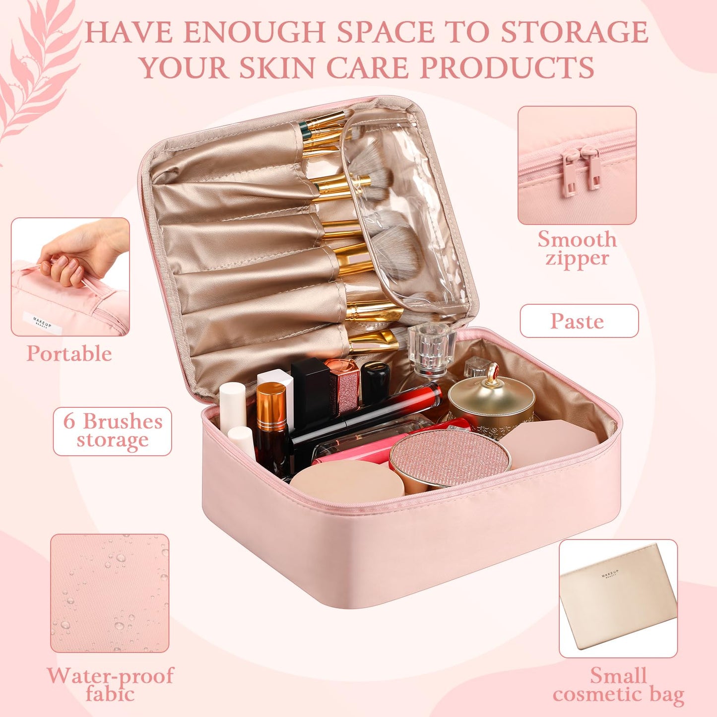 Sawysine 11 Pcs Pink Box Set for Women Pink Spa Birthday Basket Gifts Travel for Aesthetic Bags Makeup and Skin Care Spa Kit Gift Friend Teacher Girlfriend Mom