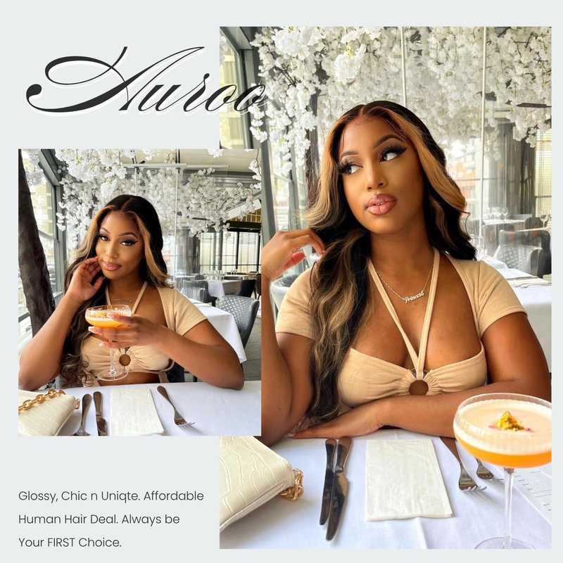 Honey Blonde Highlight 4x4 Lace Closure - 100% Virgin Human Hair Body Wave, 16 Inch, Pre-Plucked with Baby Hair, Ombre Design