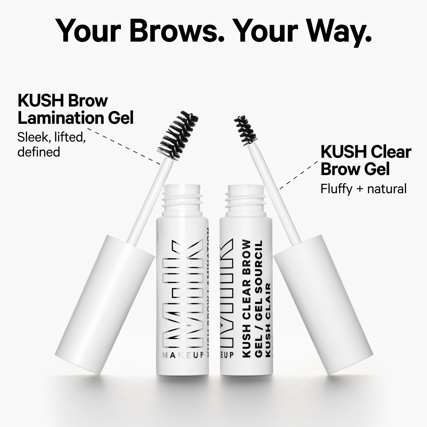 Milk Makeup KUSH Brow Lamination Gel – Clear Brow Gel Lifts, Shapes + Sets Brows for Up to 8 Hours – Clean, Conditioning + Vegan Formula Promotes Soft, Never Stiff Brows – 0.17 oz