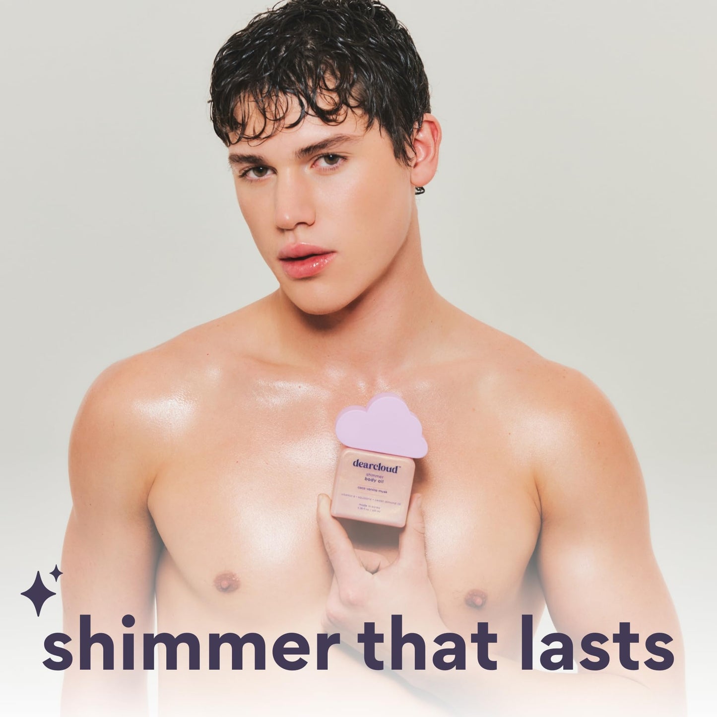 dearcloud Shimmer Body Oil - Coco Vanilla Musk - Hydrating & Nourishing Body Oil (3.38 fl oz)