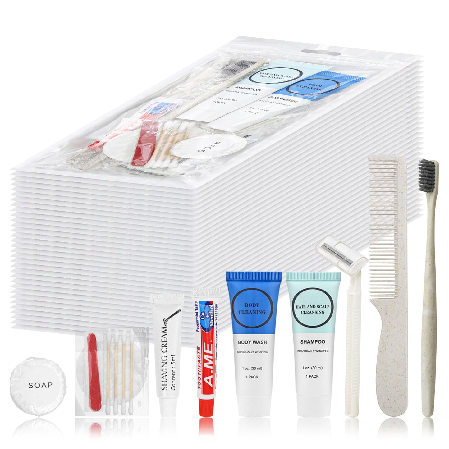 Toiletry Kits Homeless Personal Hygiene Care Package Kits Supplies In Bulk, Disposable Travel Size Essential Women Men Toiletries Set for Hotel, Charity, Camping, Travel (20 Pack)