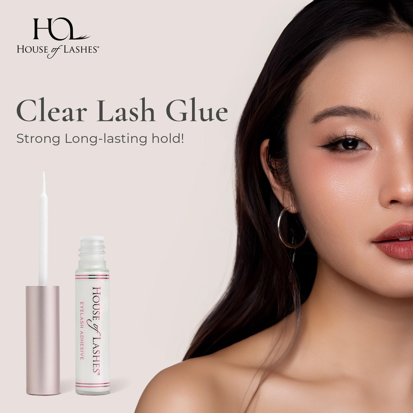 House of Lashes Eyelash Glue - Latex-Free formual for Sensitive Eyes - Effective for All Day Wear Clear Lash Glue for Strip Lashes, 2 Count