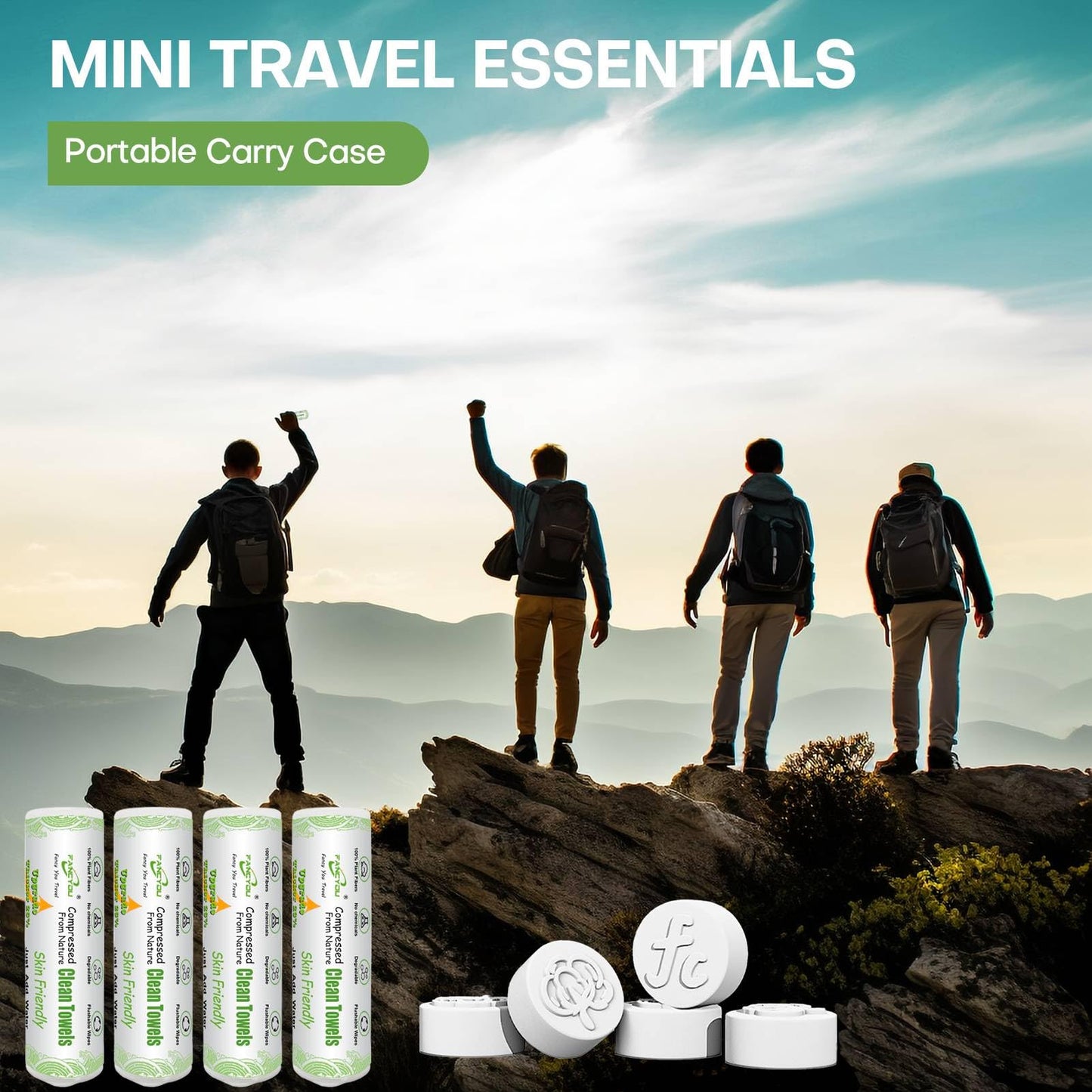 Fancyou 500 Pcs Disposable Face Compressed Towel, Mini Portable Towel Tablets Face Towelettes Cotton Coin Tissue Washcloths for Travel Camping Essentials