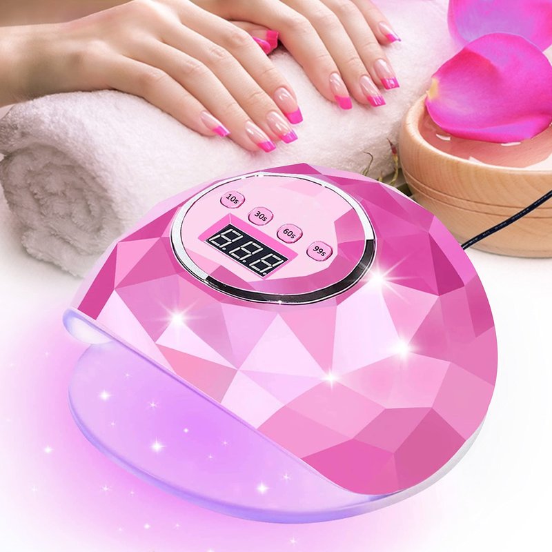 AIJIMEI UV LED Nail Lamp Nail Dryer Nail dryers for Gel and Regular Polish 86W Fast Drying Gel Polish Adjustable 4 Time Presets Smart Sensor (Pink)