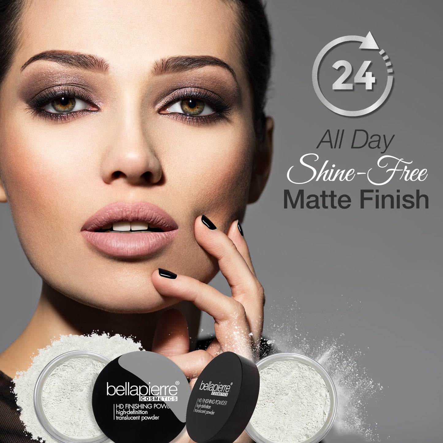 Bellapierre HD Finishing Powder Translucent – Mica-Based Mattifying Setting Powder, Silky Shine-Free Finish, Lightweight Baking Powder, Non-Toxic & Paraben-Free – 0.23 oz