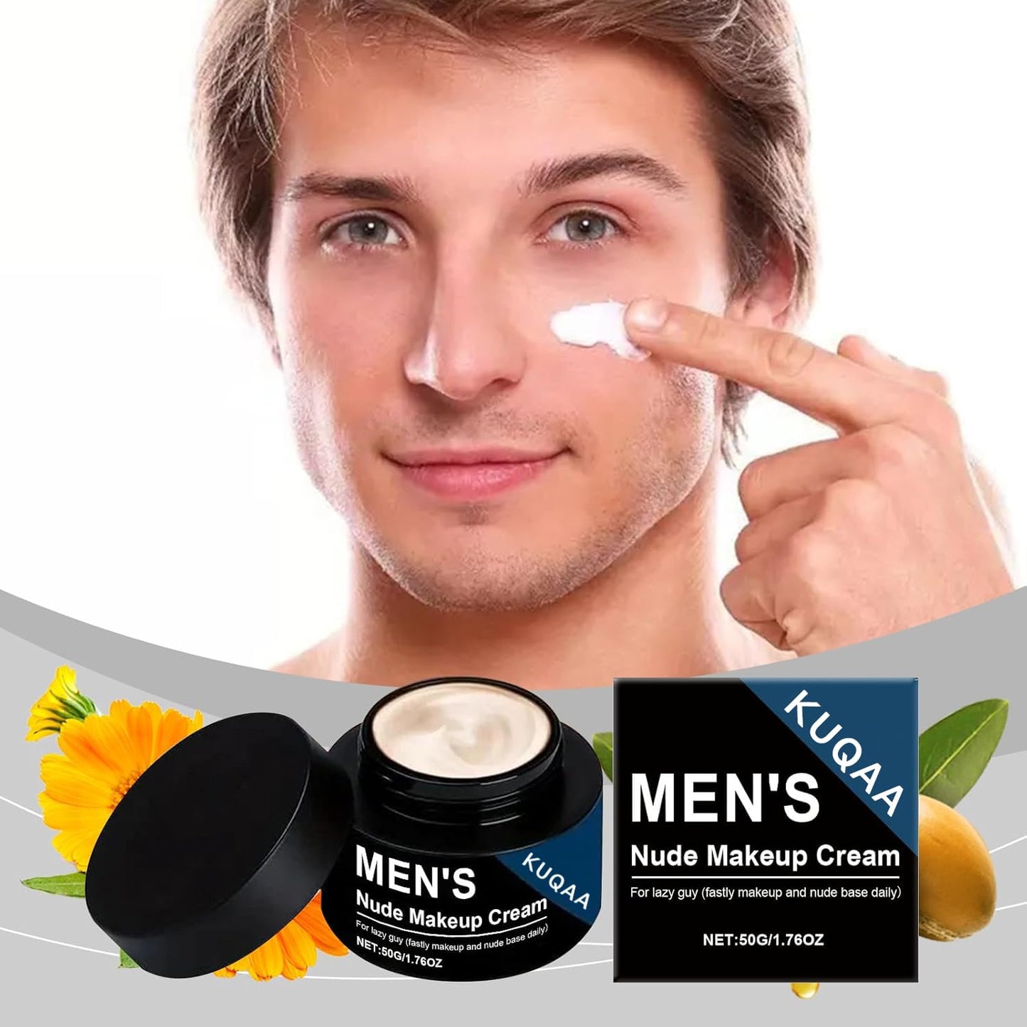 Men's Tinted Moisturizer with Shea Butter - Lightweight, Fragrance-FreeNatural-Looking Coverage, Hydrating & Oil-Free, Water & Sweat Resistant for All-Day Wear, Non-Greasy Formula (Nude Tone1.76oz)