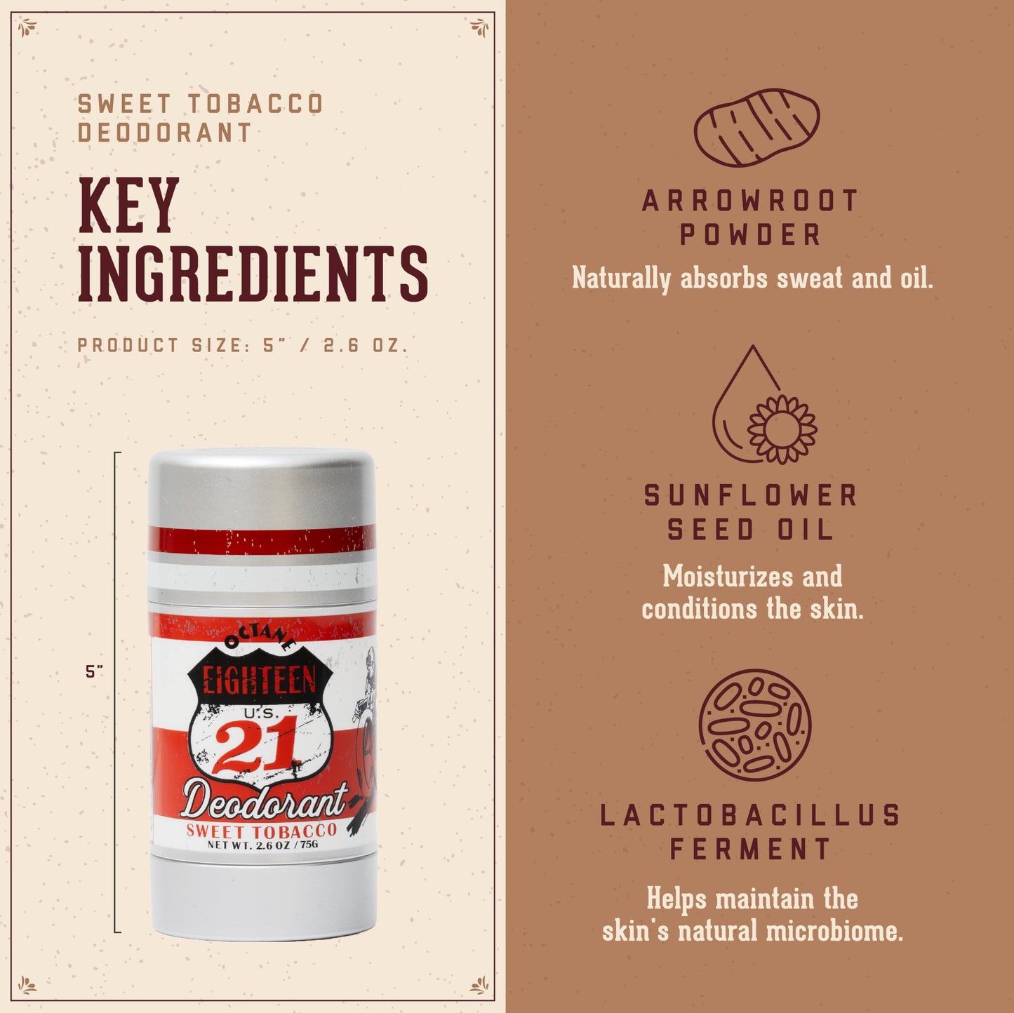 18.21 Man Made Deodorant Stick, Sweet Tobacco