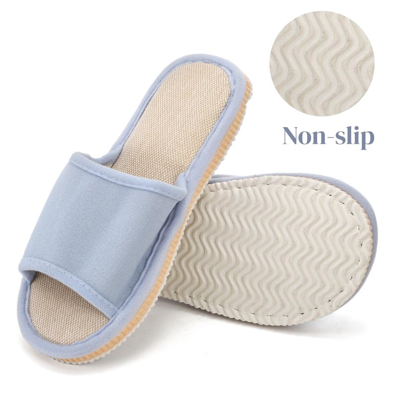 Eorbow 10 Pack Washable House Slippers for Guests, Disposable Open Toe Indoor Slipper, Non-slip Spa Slippers Bulk with Thick Sole for Party, Travel, Hotel, Bathroom, Bedroom, Unisex Universal Size