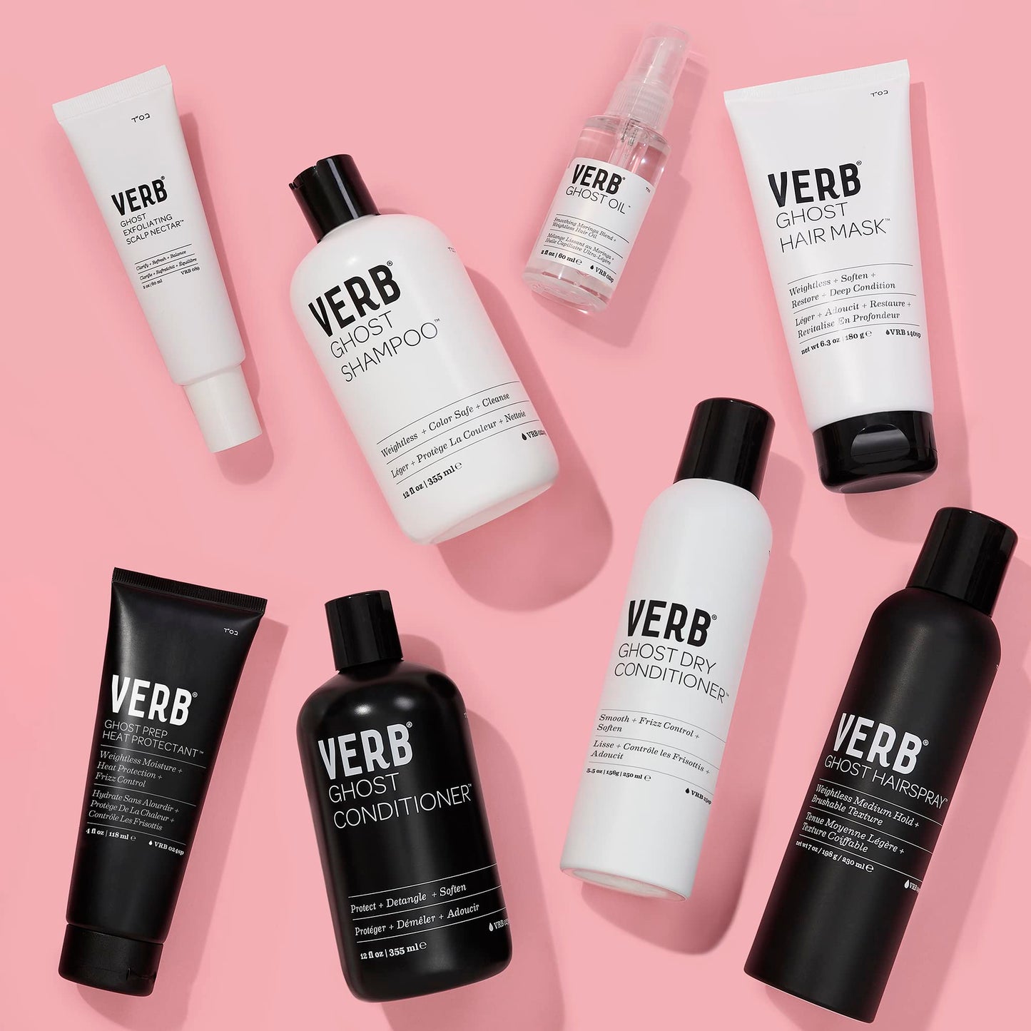 VERB Ghost Shampoo, 2.3 fl oz -2 pk - Infused with Moringa Oil - Cleanses Fine and Weighed Down Hair - Vegan, No Parabens or Harmful Sulfates