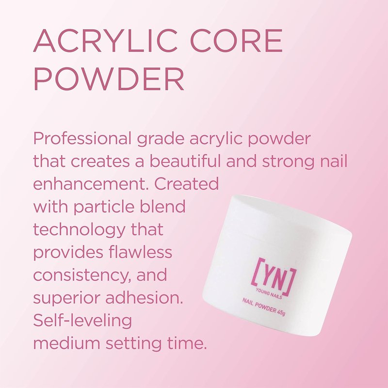 Acrylic Core Powder for Nail Art - Clear 45g | Professional Quality