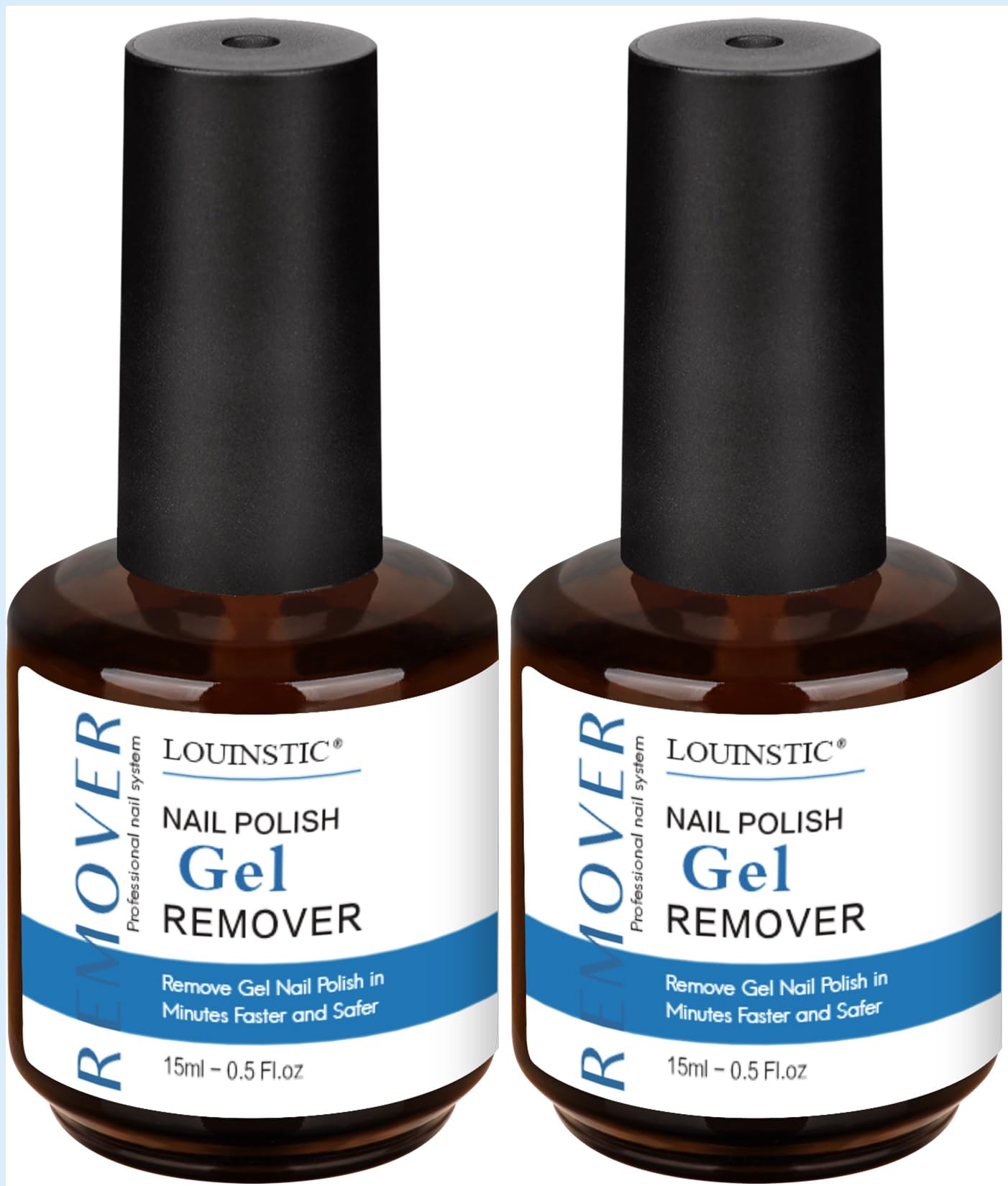 LOUINSTIC Gel Polish Remover for Nails – 2 Pack (30ml)，Fast 2–5 Min Gel Removal, Acetone-Free & Gentle, No Soak or Foil Needed, Ideal for At-Home DIY Manicures