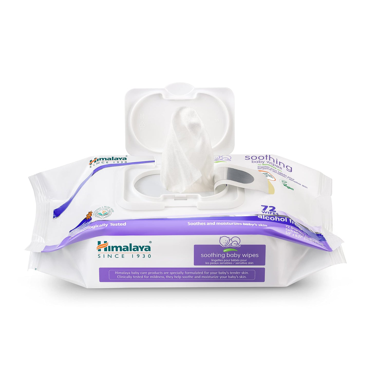 Himalaya Soothing Baby Calming Wipes for Soft, Clean, and Sensitive Skin, 72 wipes, 6 pack (432 Count)