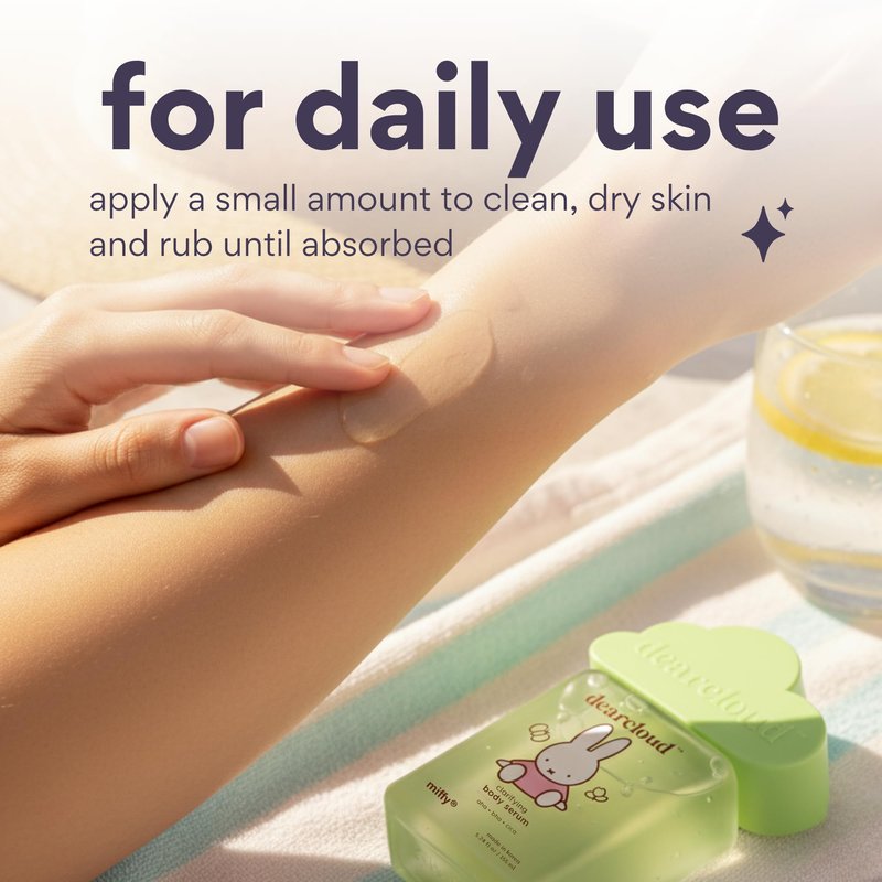 dearcloud Miffy Clarifying Body Serum – Ultra Hydrating Serum with AHA/BHA/Cica – Korean Skin Care Body Serum for Smooth, Clear Skin (5.24 fl oz)