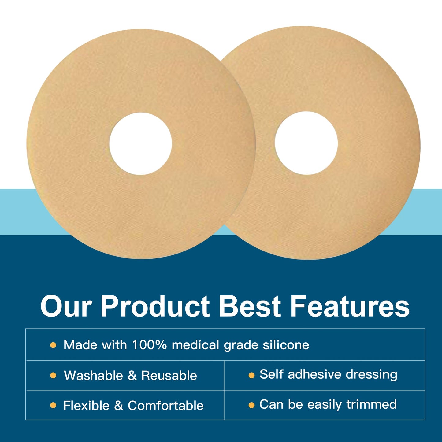 6 Pack Silicone Scar Removal Sheets for Breast - Breast Silicone Scar Sheets Tape - Breast Reduction After Surgery for Scars, Breast Augmentation Post Surgery Supplies for Scar Treatment (blue)