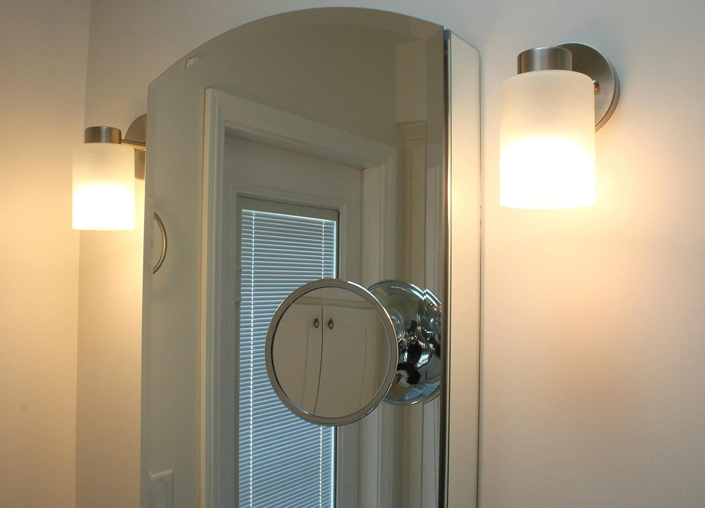 5X Magnifying Vanity Makeup Mirror - 6-Inch Suction Mount with 3-Point Locking Design | Pivoting & Rotating